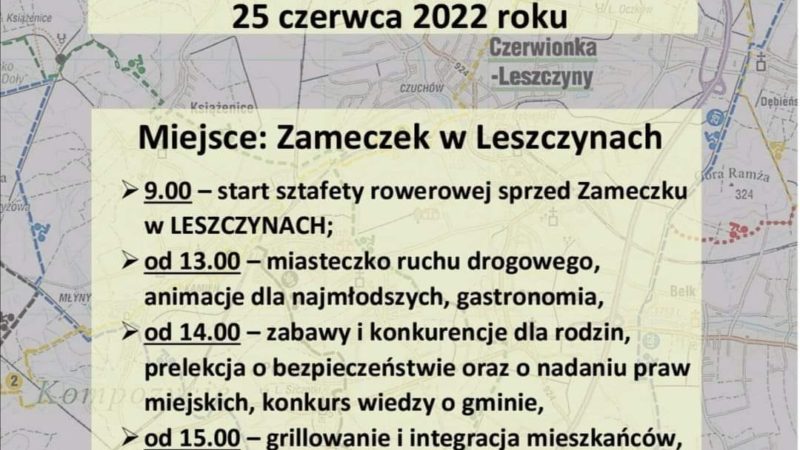 Sztafeta rowerowa i festyn rodzinny na Leszczyńskim Zameczku